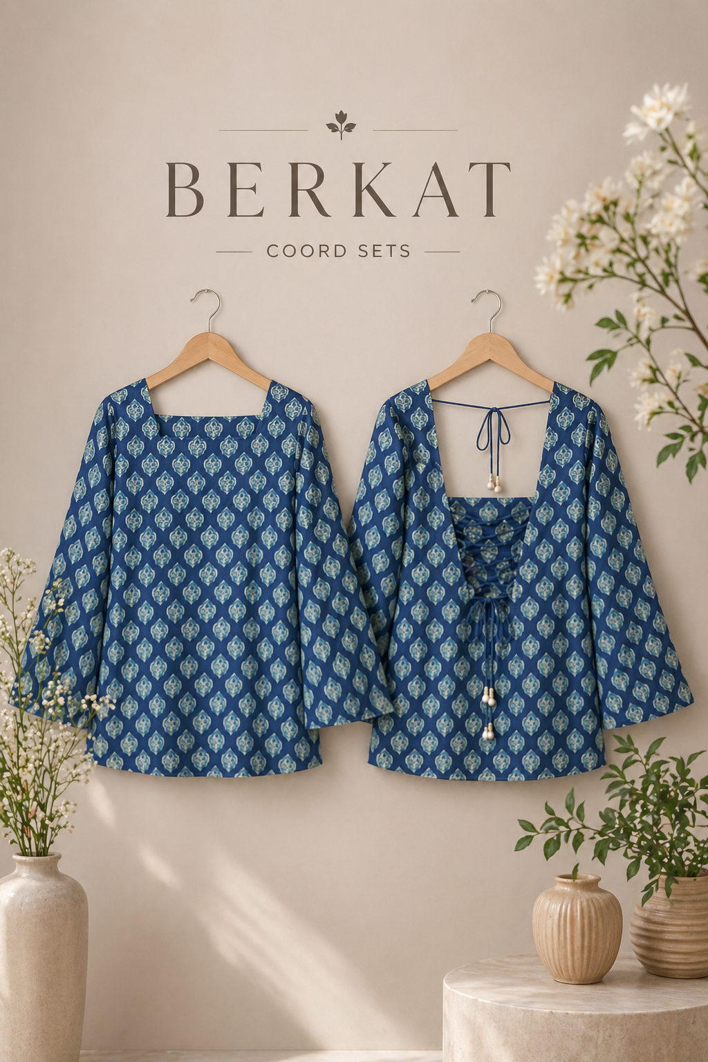Stylish Blue Cotton Short Kurti