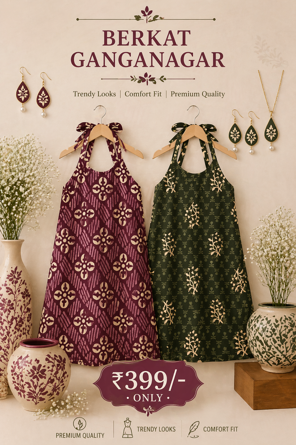 Halter Neck Short Kurti