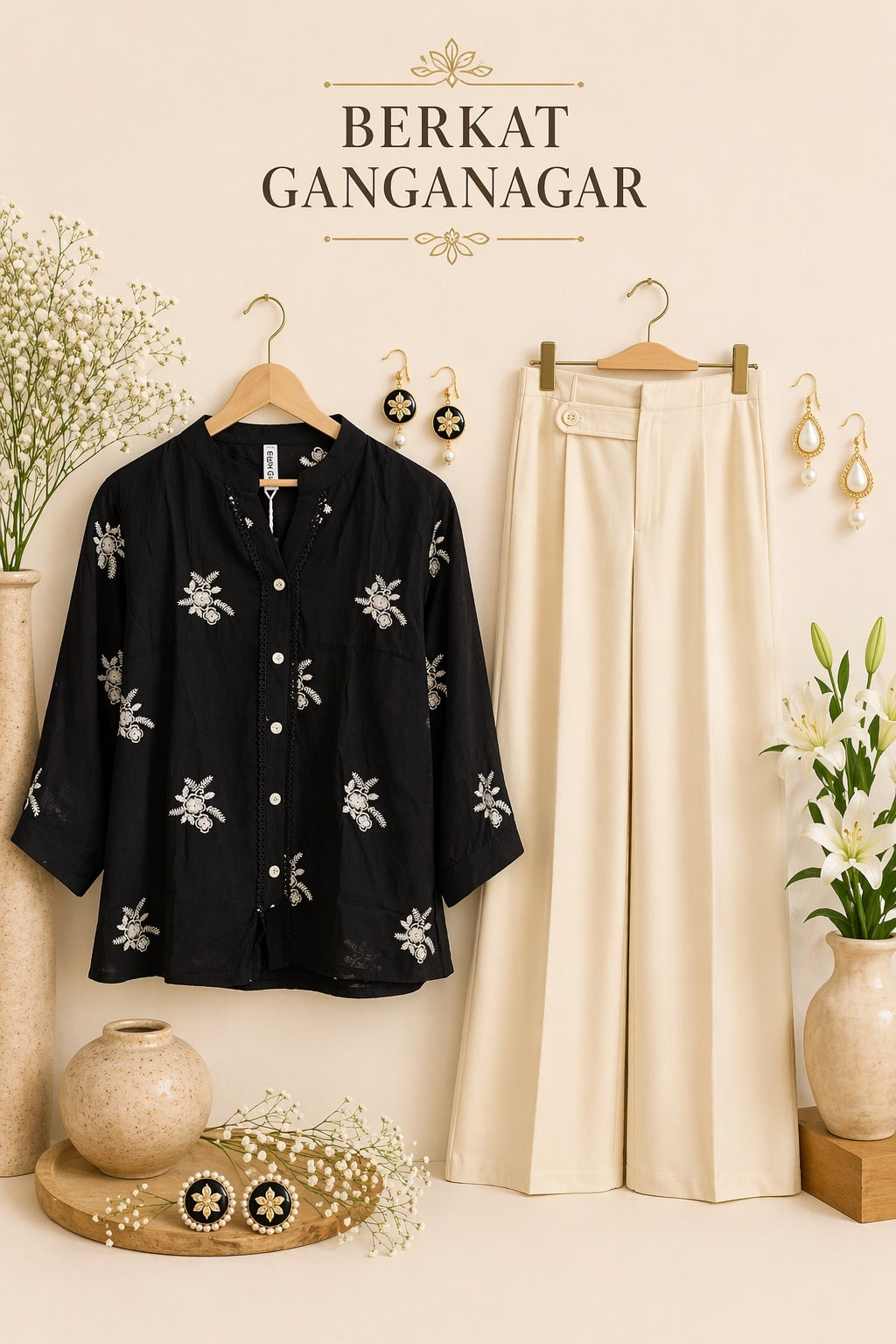 Black Embroidered Top