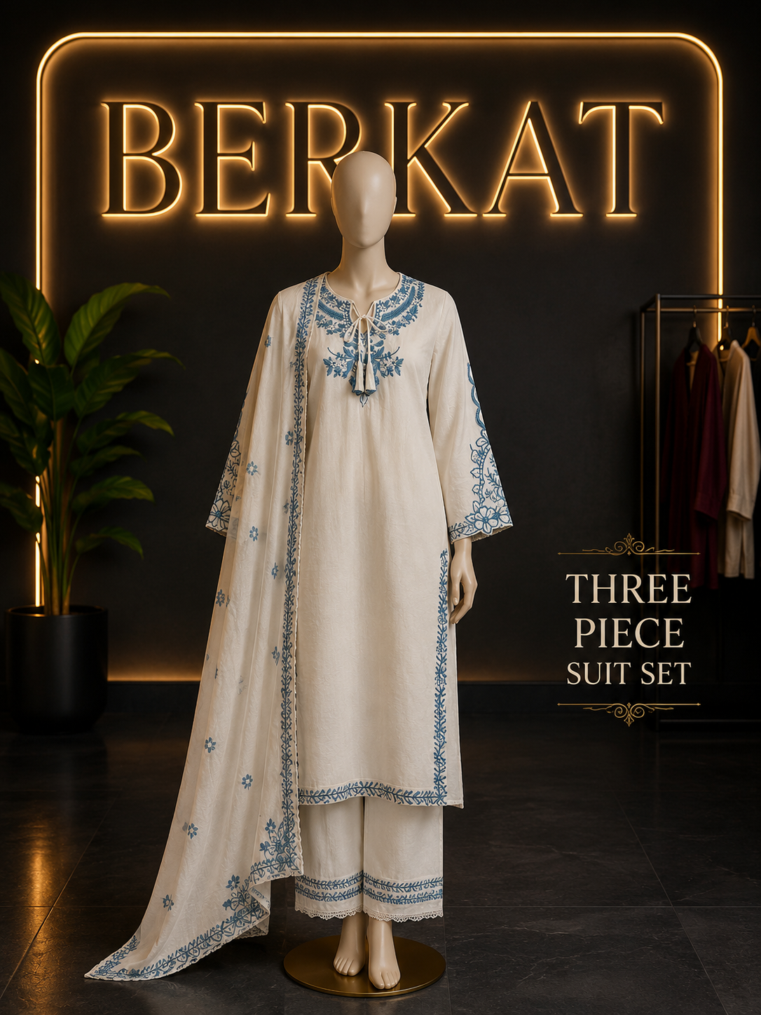 Pakistani Off White Suit Set