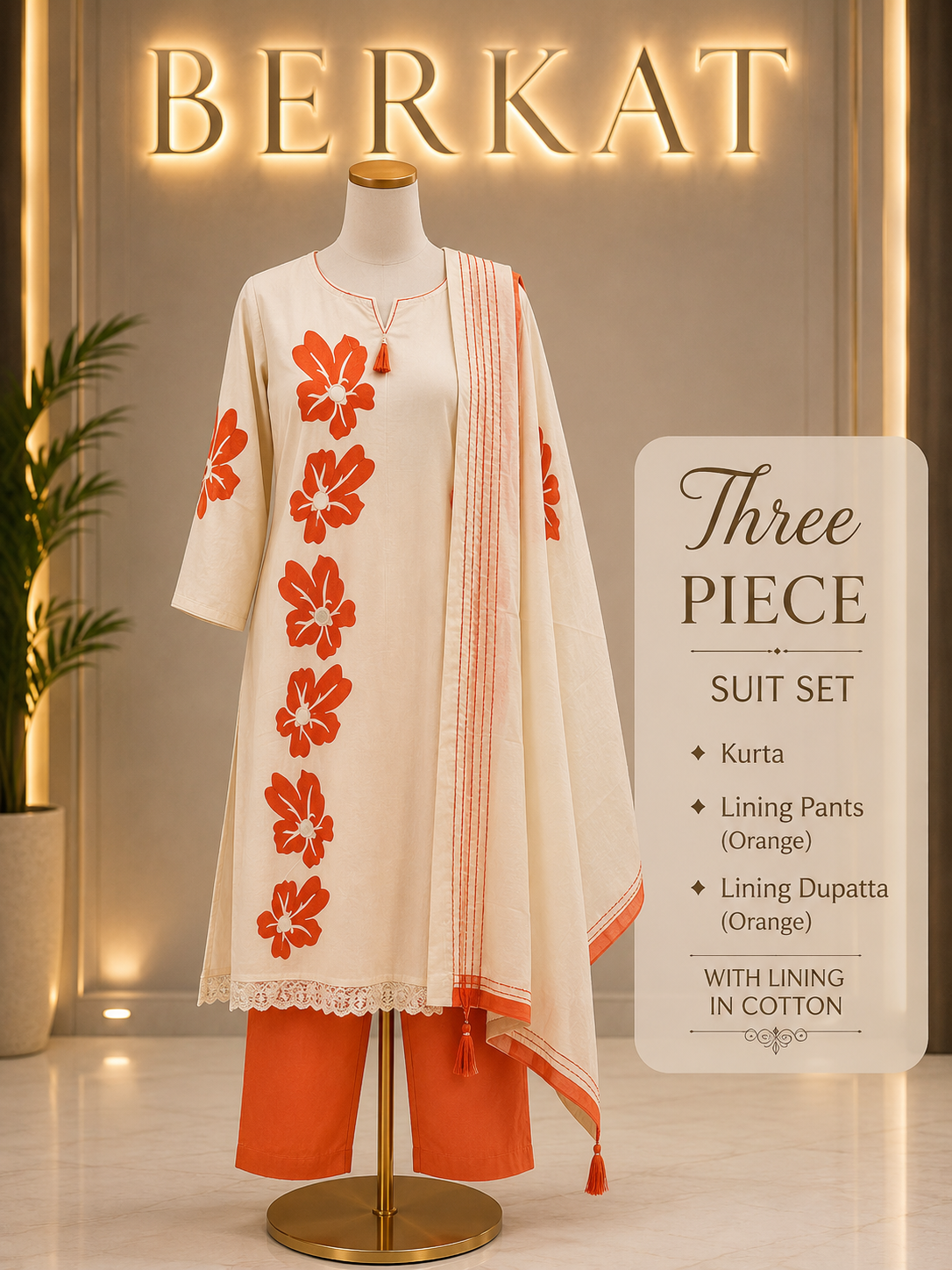 Pure Cotton A-line Suit Set