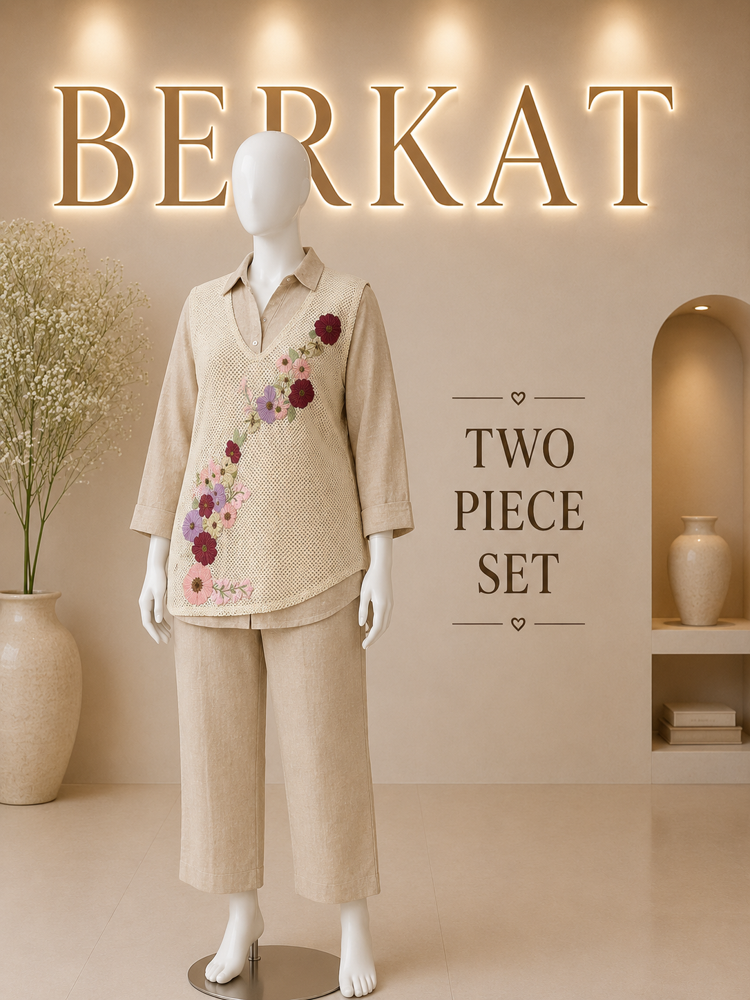 Three Piece Jute Co-ord Set