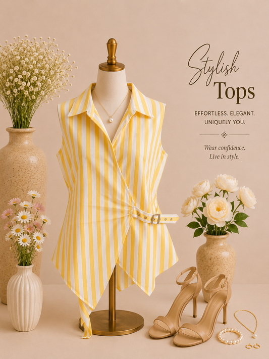 Beautiful Stripe Half Sleeve Top