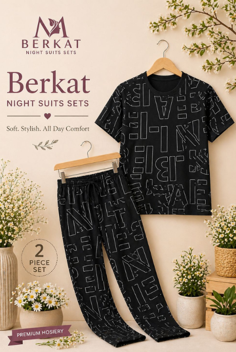 Black Classic Night Suit