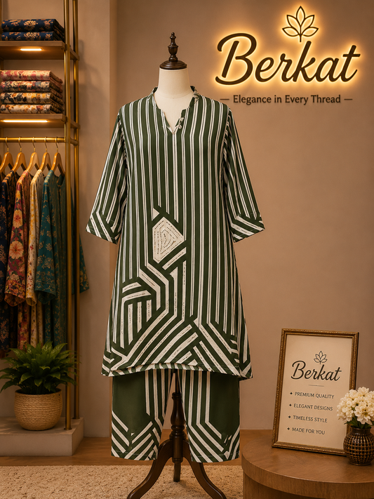 Green Stripe Co-ord Set