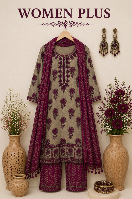 Printed Cotton Suit Set