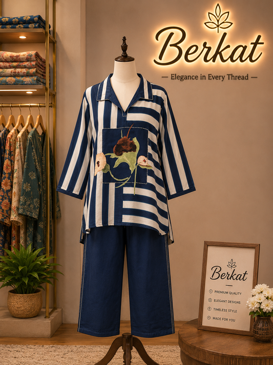 Blue Linen Co-ord Set