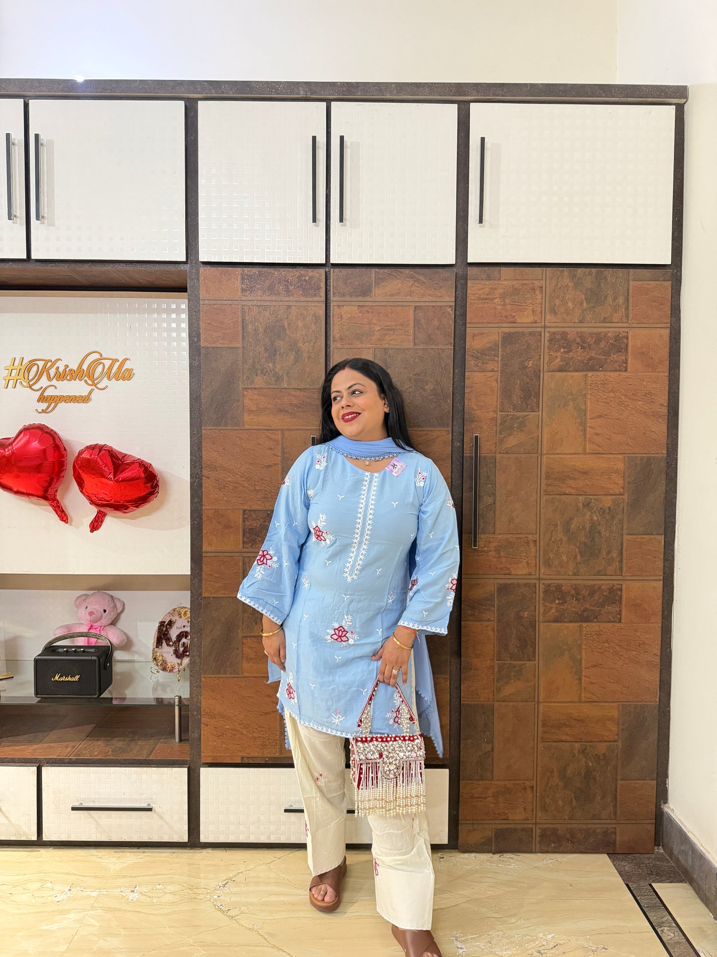 Powder Blue Farshi Salwar