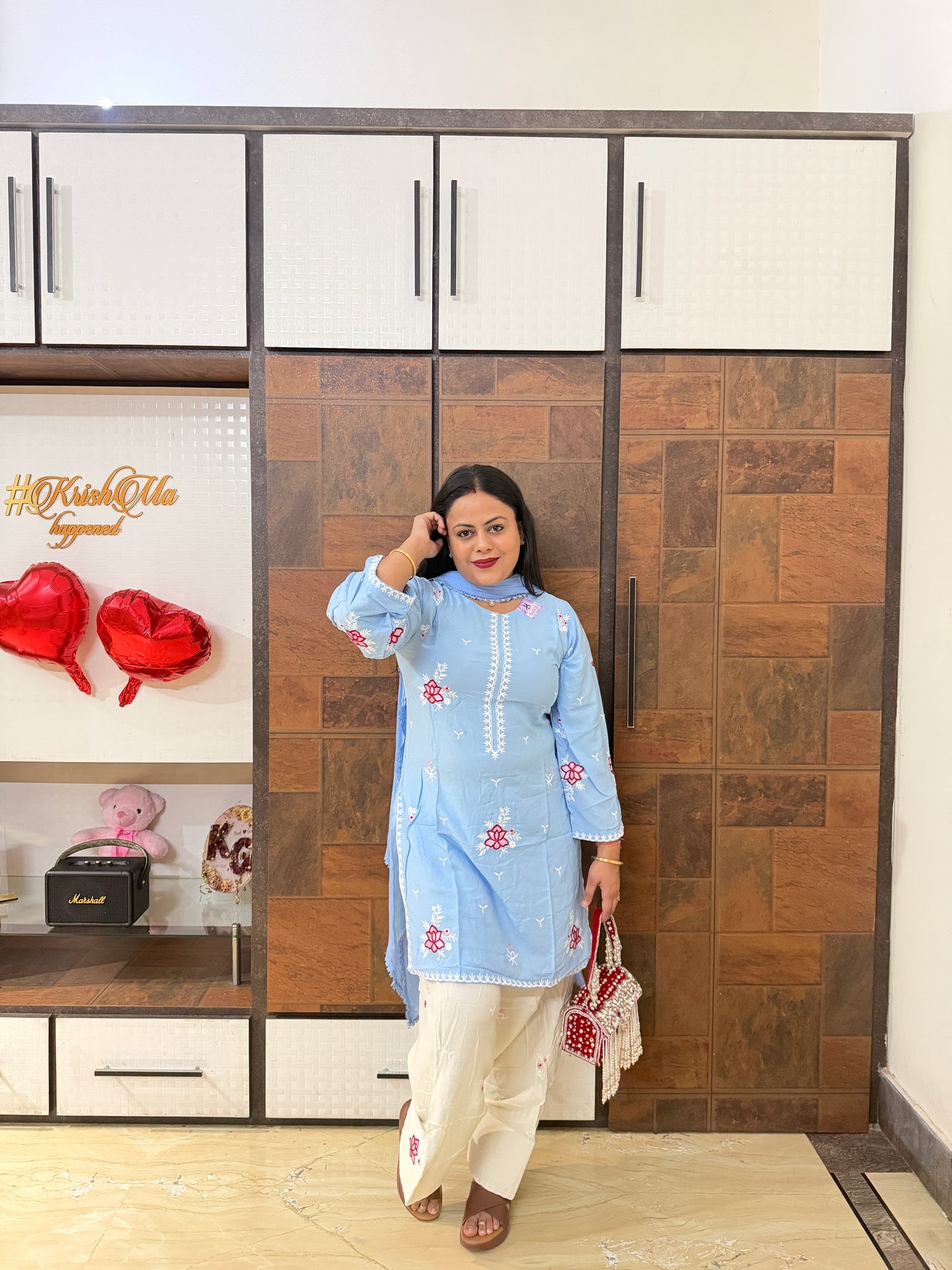Powder Blue Farshi Salwar