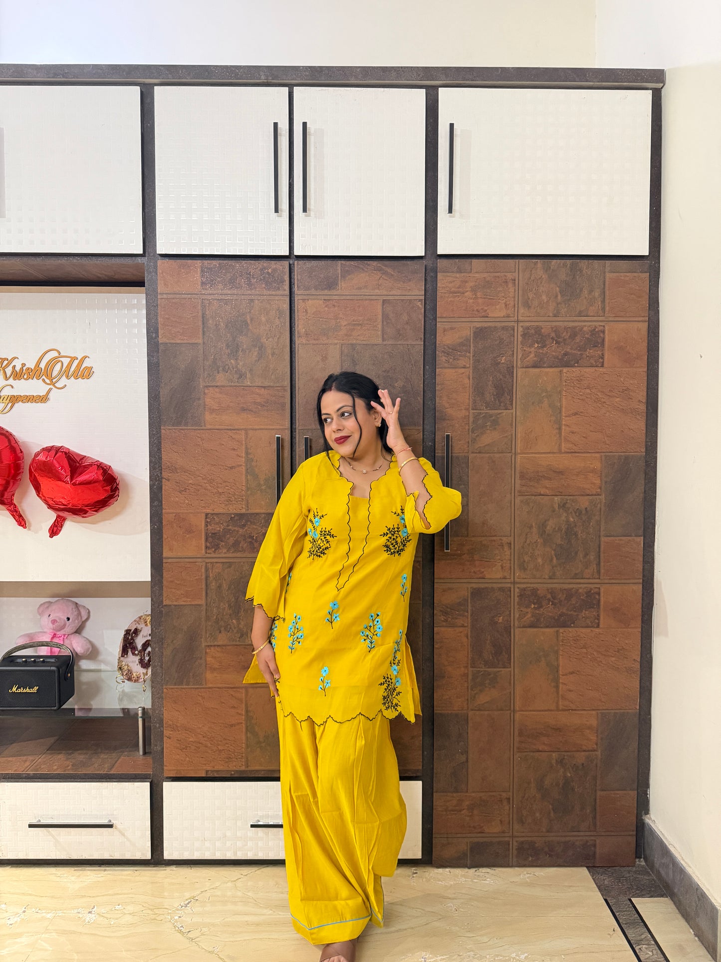 Yellow Organza Farshi Salwar