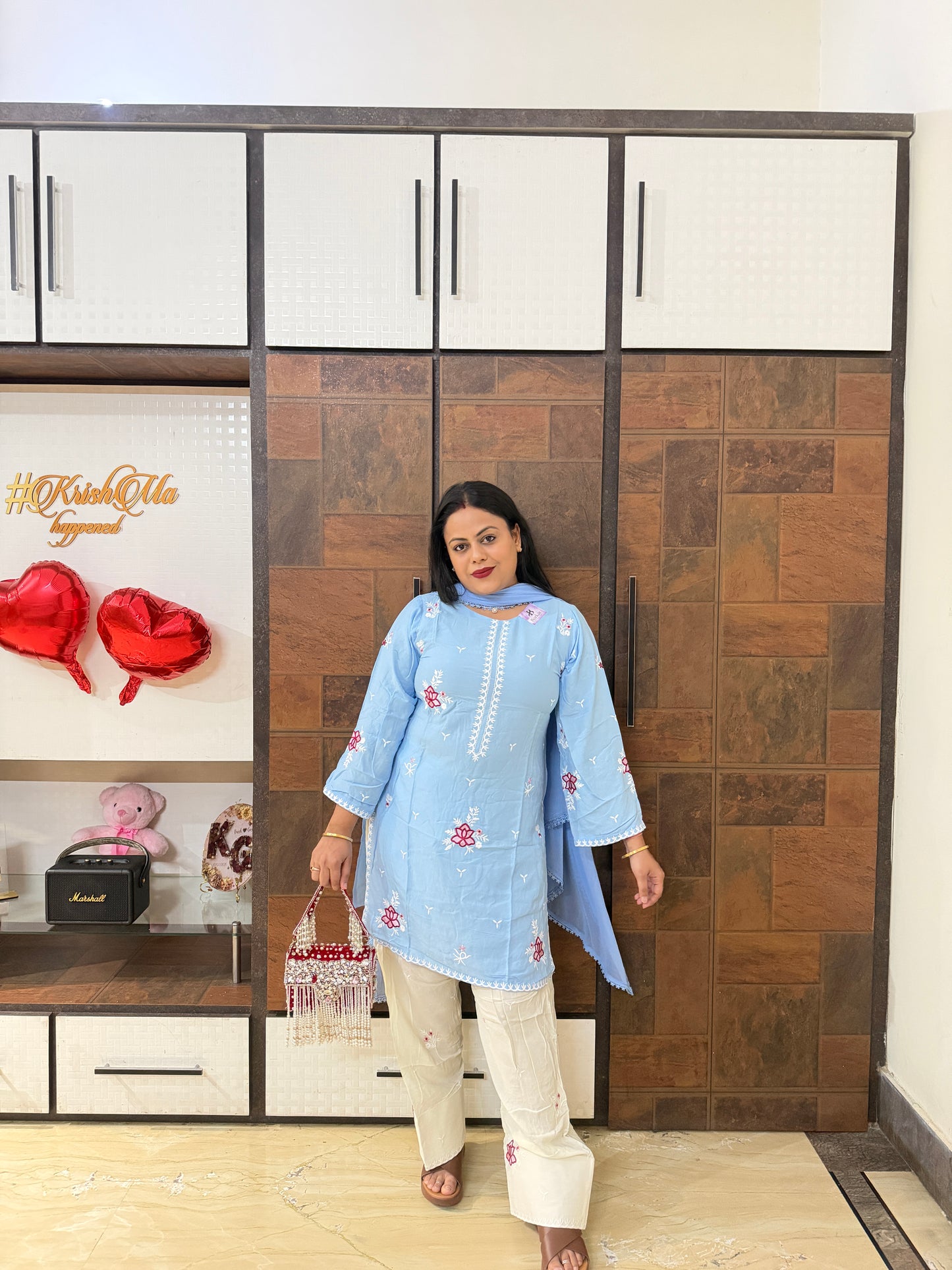 Powder Blue Farshi Salwar
