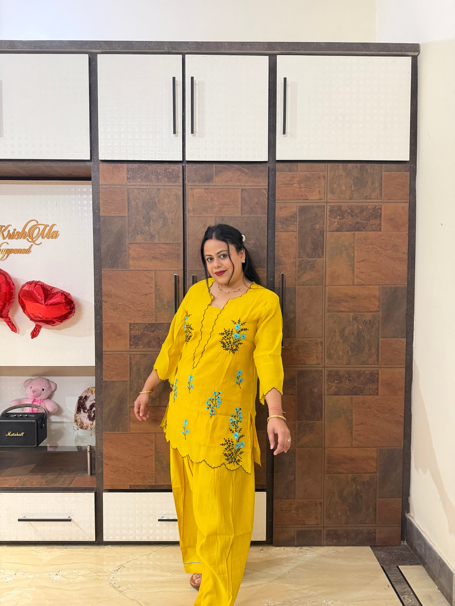Yellow Organza Farshi Salwar