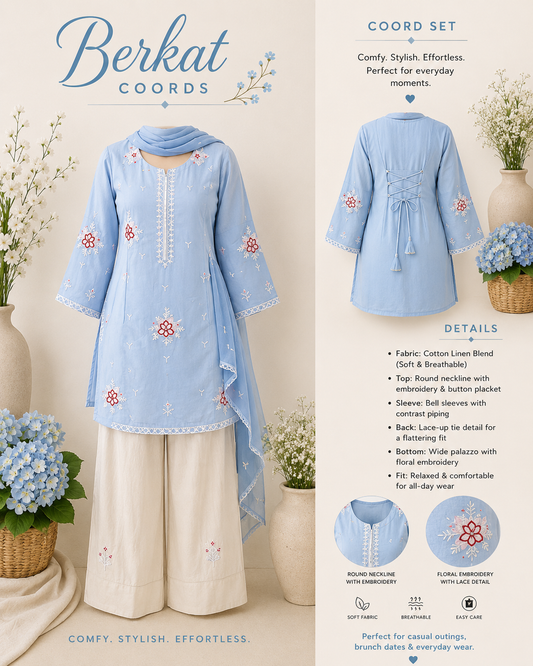 Powder Blue Farshi Salwar