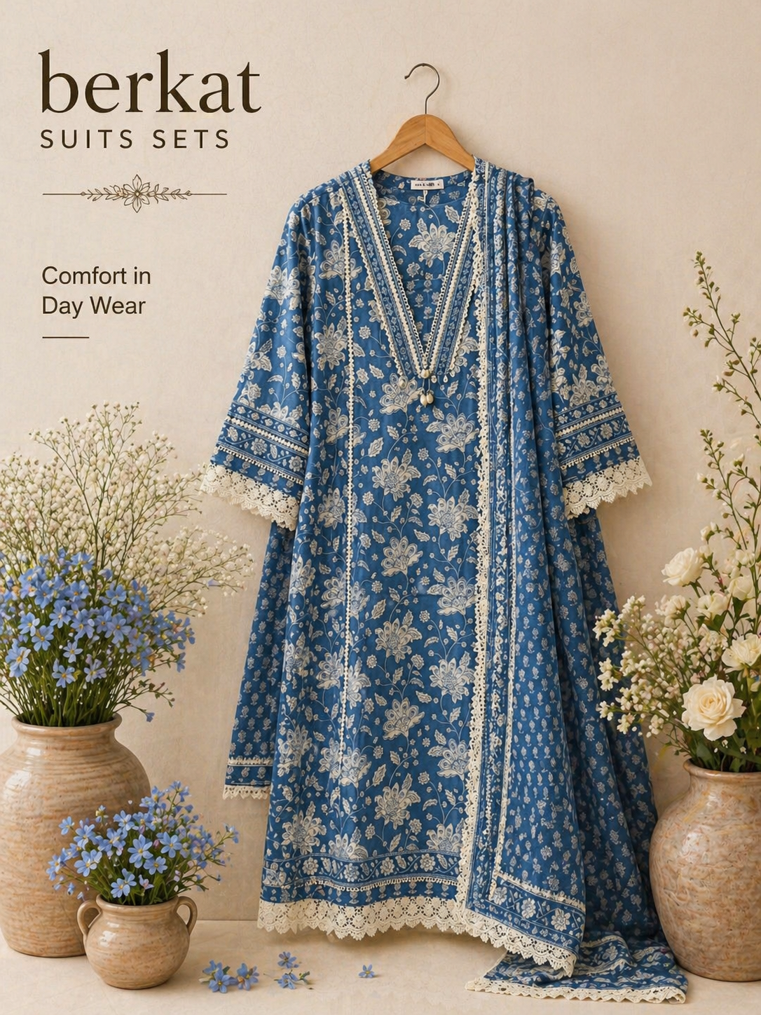 Blue Pakistani Suit Set