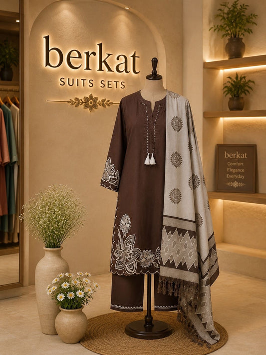 Heavy Rayon Cut Work Suit Set