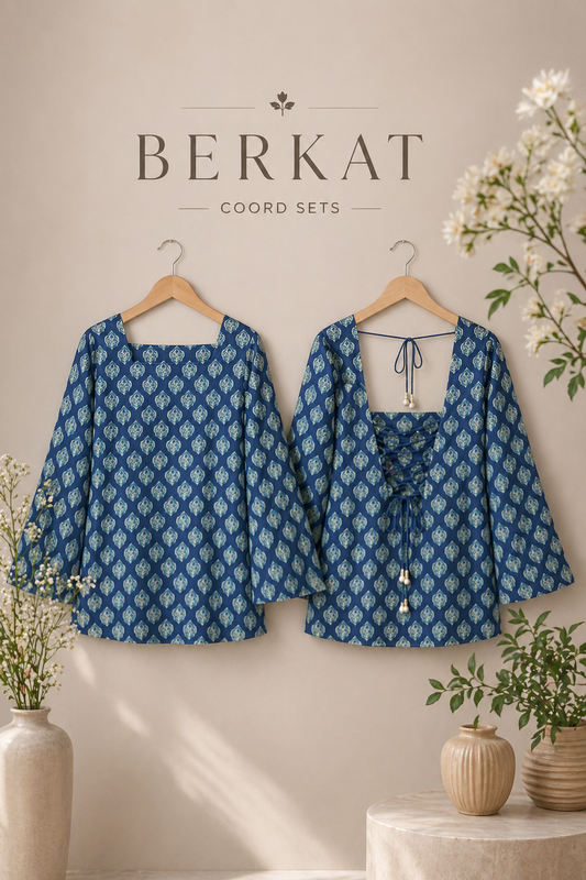 Stylish Blue Cotton Short Kurti