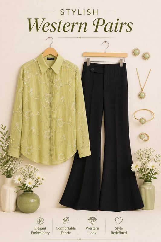 Embroidered Green Shirt
