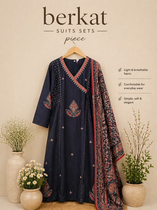 Anaarkali Printed Dupatta Suit Set