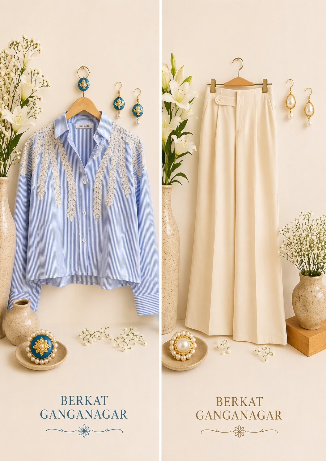 Crop Embroidered Cotton Shirt
