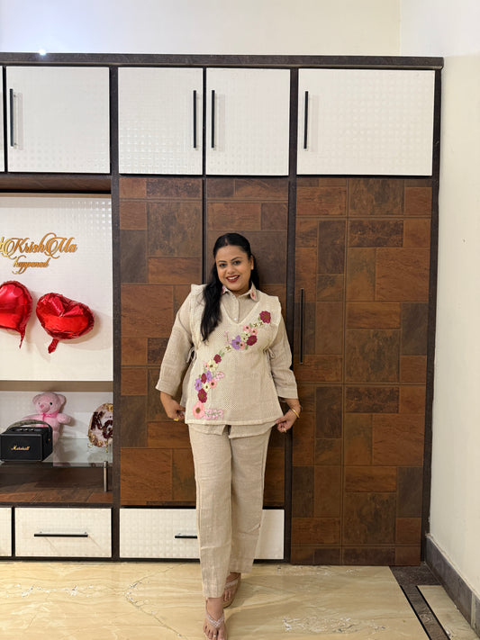 Three Piece Jute Co-ord Set