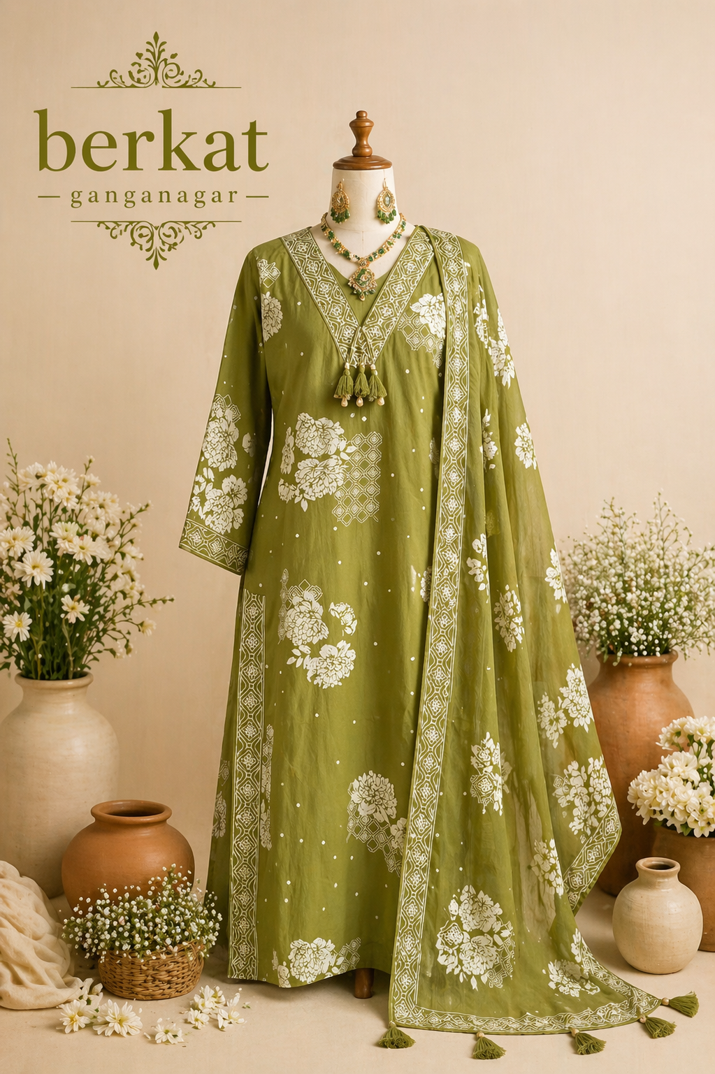 Printed Cotton Suit Set