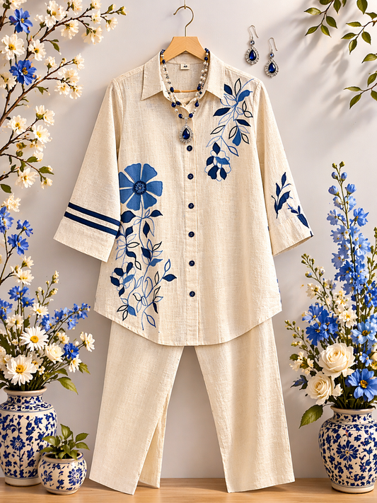 Off White Floral Co-ord Set