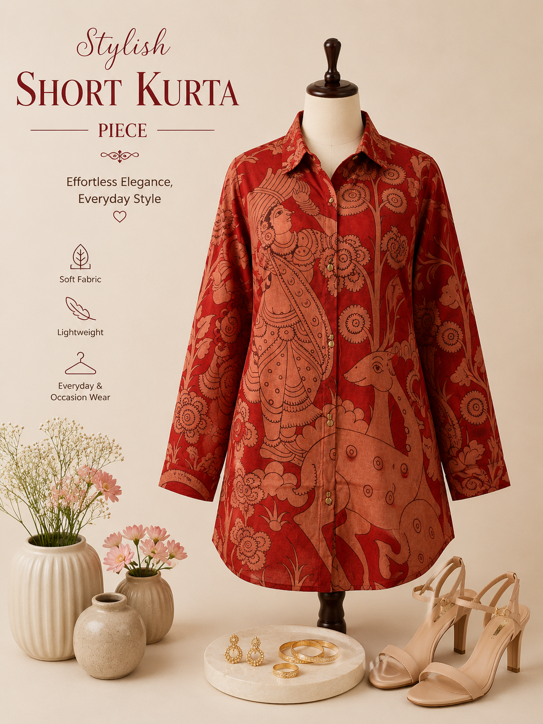 Pure Crepe Short Kurti