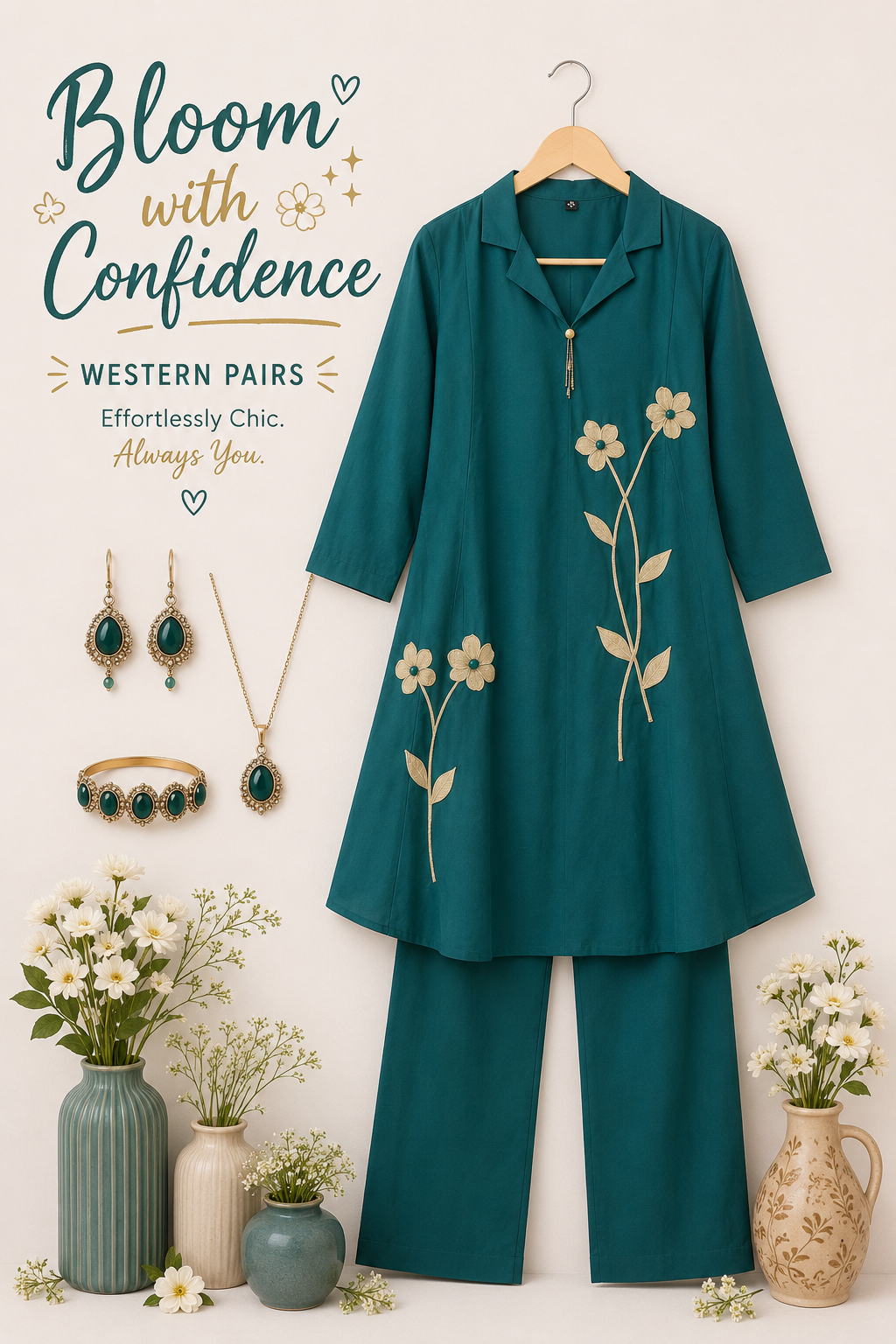 Green Cotton Long Co-ord Set