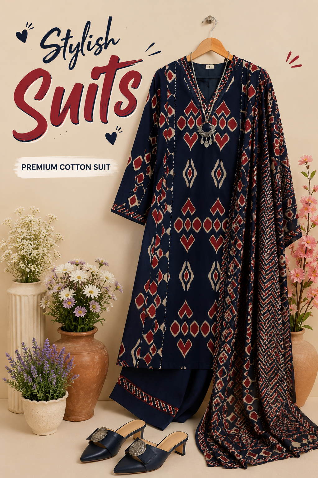 Premium Cotton Printed Suit Set