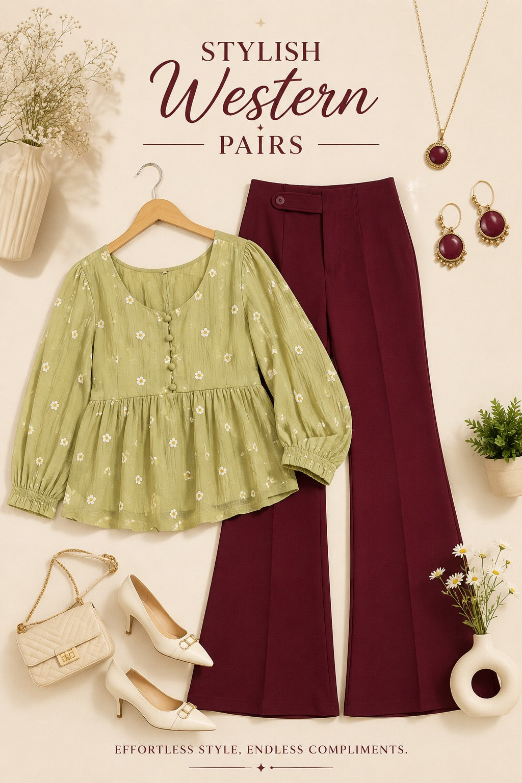 Green Peplum Top
