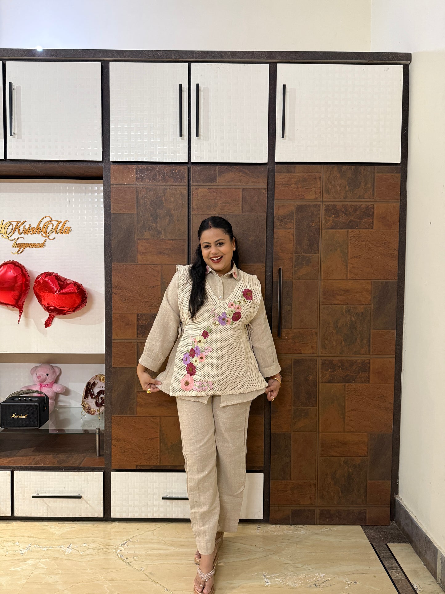 Three Piece Jute Co-ord Set