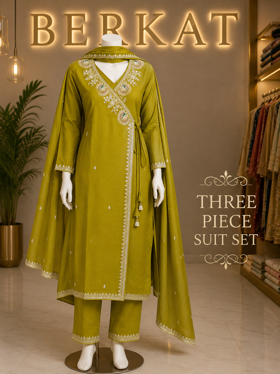 Angrakha Pattern Suit Set