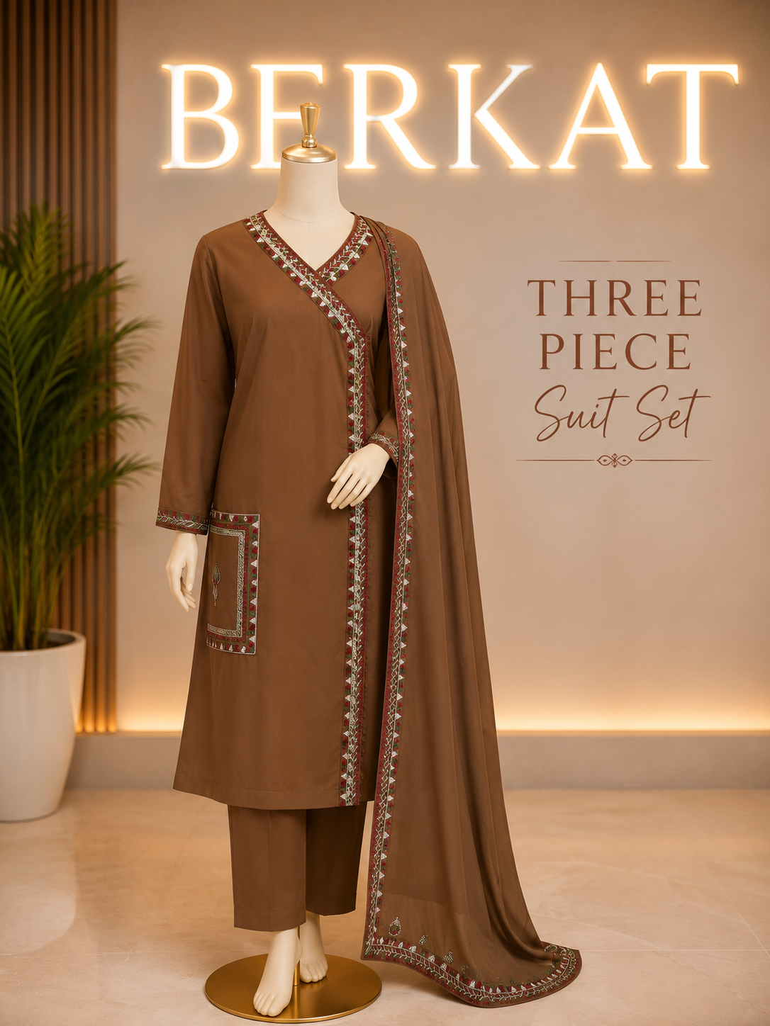 Angrakha Pattern Suit Set