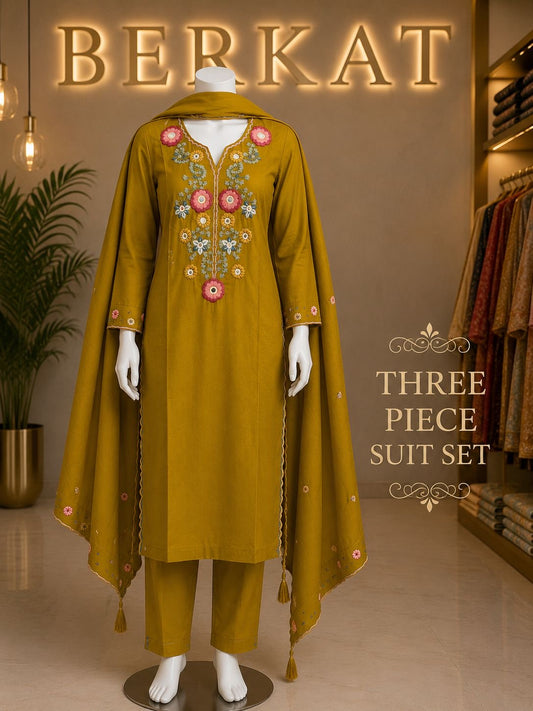 Mustard Straight Suit Set