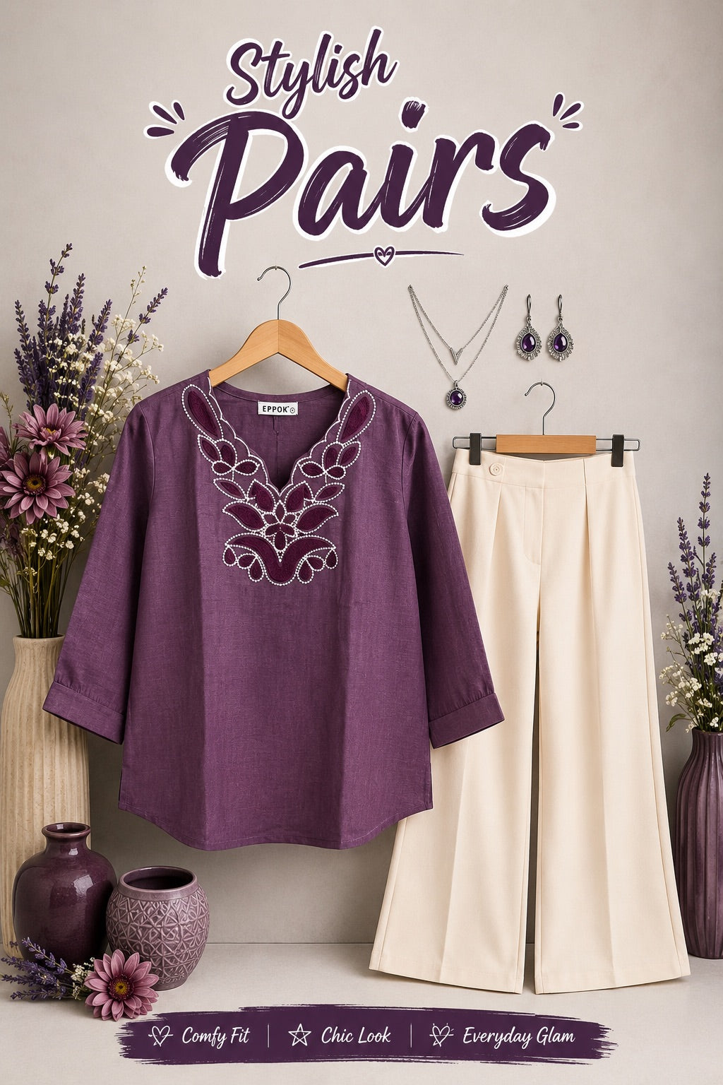 Purple Kurta Style Top