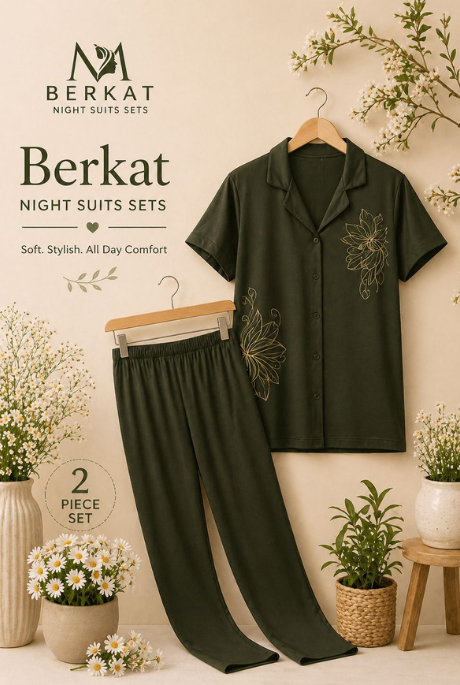 Olive Cozy Night Suit