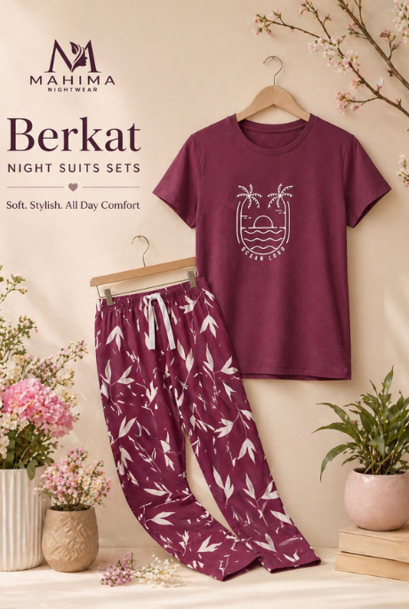 Berry Comfort Night Suit