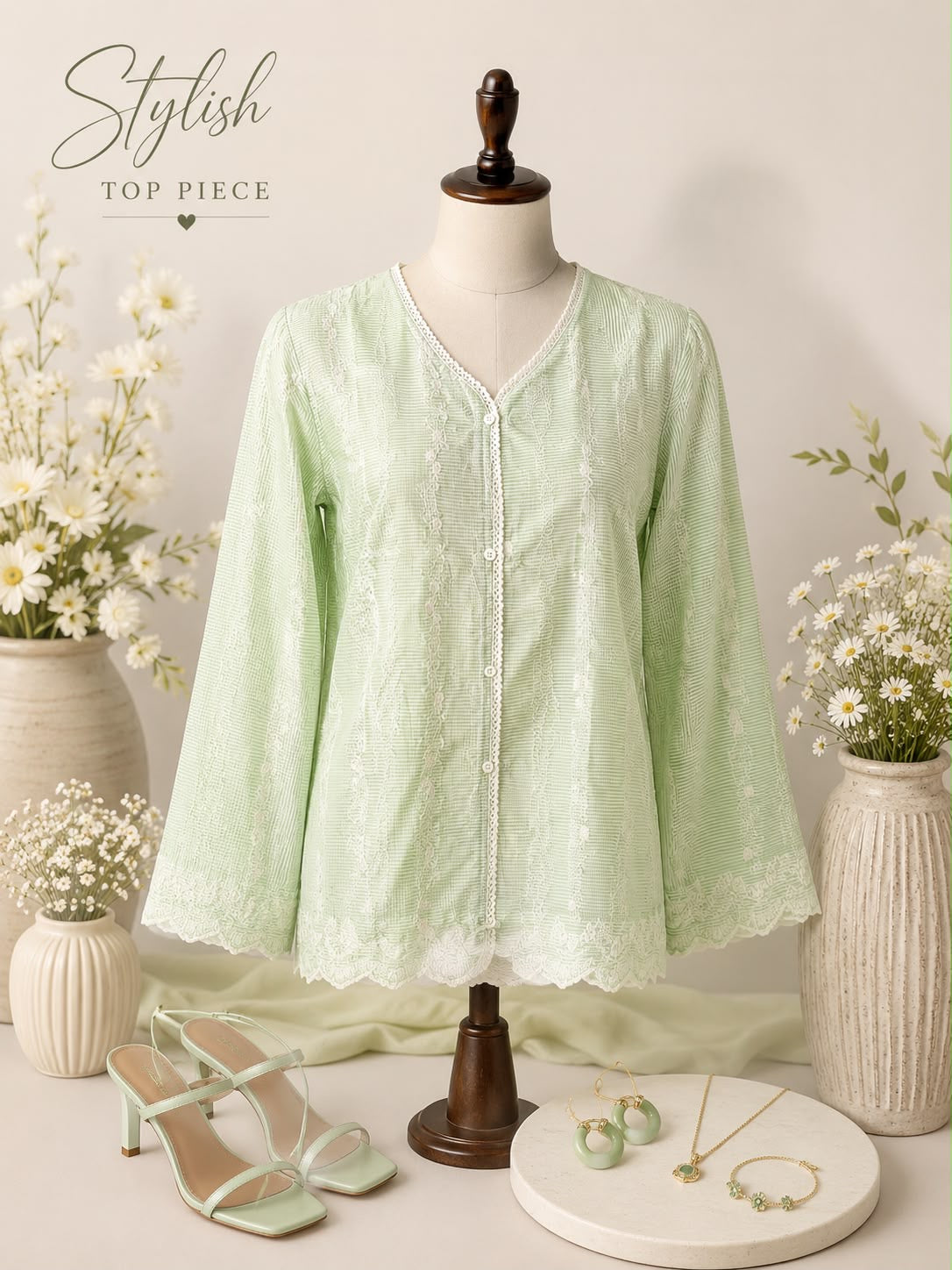 V-Neck Pure Cotton Top