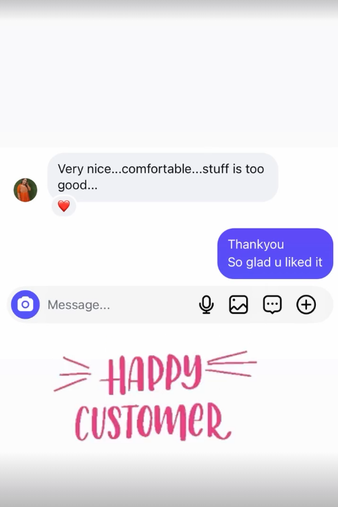 Customer testimonial screenshot
