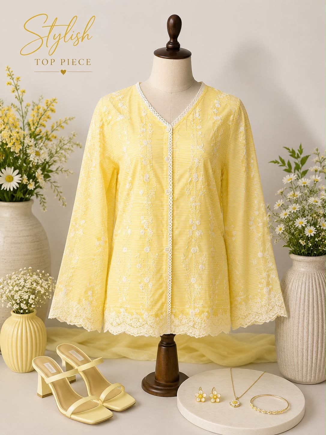 V-Neck Pure Cotton Top