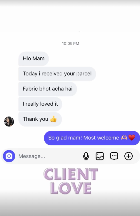 Customer testimonial screenshot