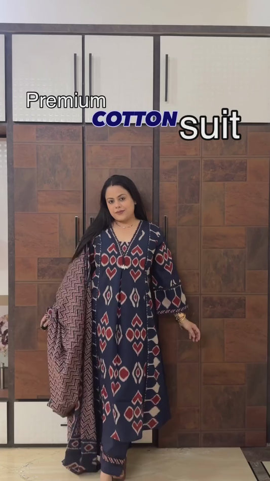 Premium Cotton Printed Suit Set