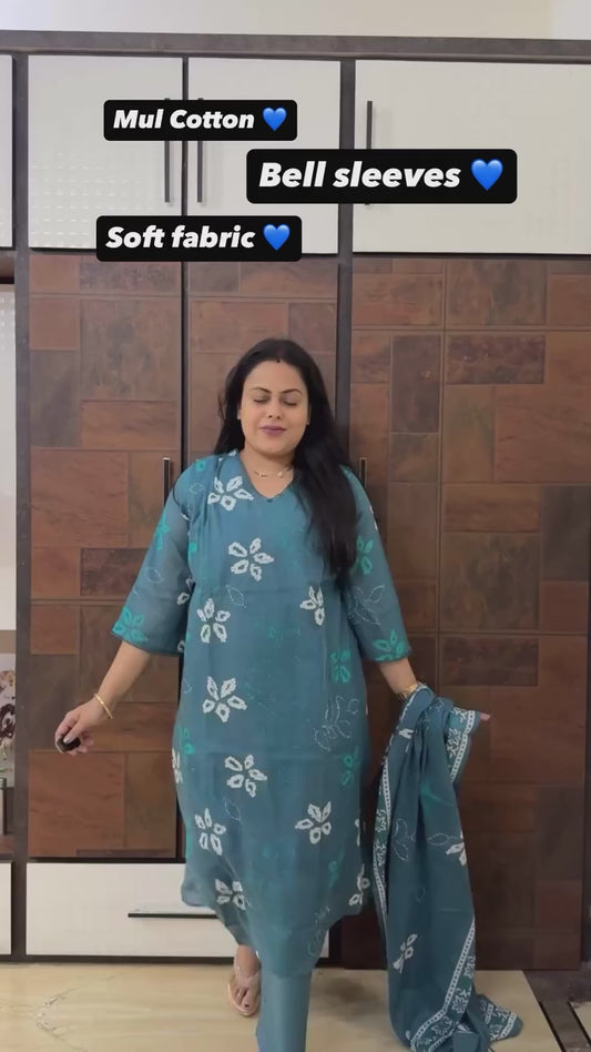 Mul Cotton Printed Suit Set